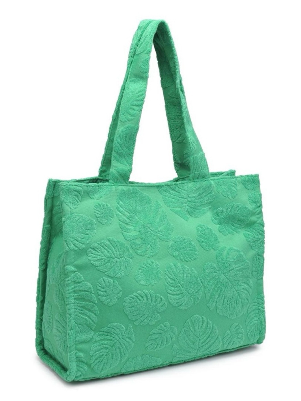 Urban Expressions Beachside Bliss Tote – Green Leaf Print Terry Tote – BNWT